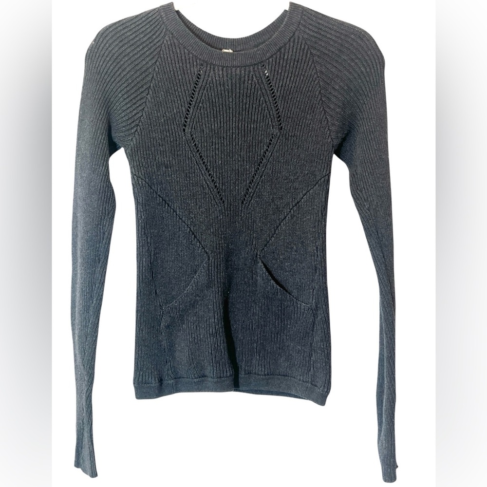 Lululemon Slim Fit The Sweater The Better Heathered Black Size 4 Athleisure